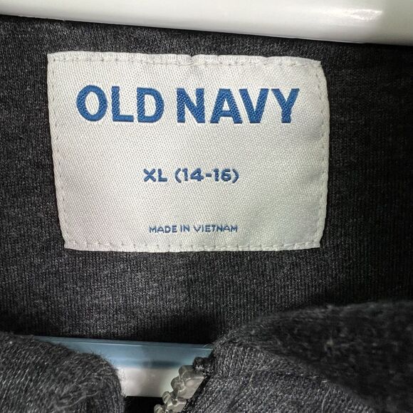 Boy’s XL 14-16 Warm Jacket Hood Packets Gray Double Cotton Jersey Full Zip - Picture 3 of 14